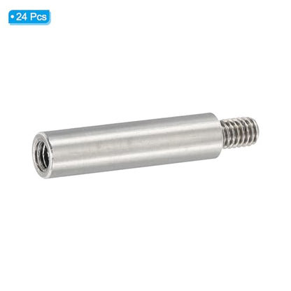 PATIKIL 24pcs M4 Standoffs, M4 25+6mm Spacer Standoffs Steel Threaded Standoffs Screws Kit 4mm ID 6mm OD Metric Male Female Thread Adapters for Circuit Board PCB RC Drones Motherboard - size: 25+6mm L