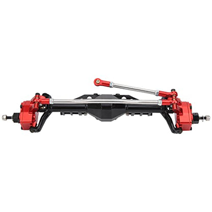 Metal Front Portal Axle Assembly Upgrade for RC Crawler Axial Capra 1.9 UTB, Aluminum Alloy RC Front Axle Replacement for RC Car Enthusiasts (Black Red)