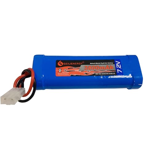 7.2V 3800mAh 6-Cell NiMH Battery for RC Cars Hobby Battery with Tamiya Connector for Car Truck Truggy Buggy Tank Airplane Helicopter Boat Racing (2 Pack) - size: 2 PACK 3800mAh Batteries
