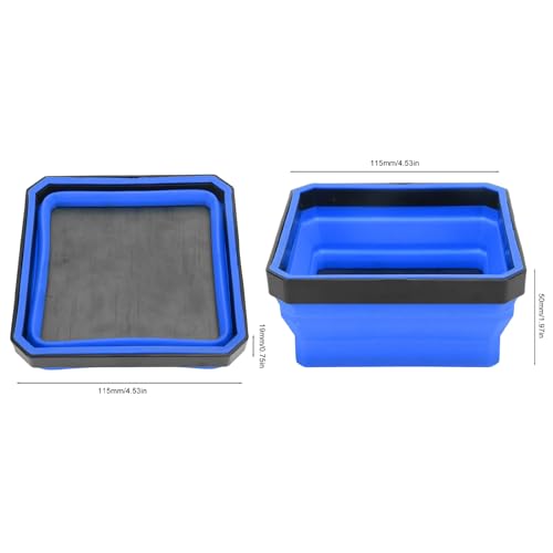 Magnetic Screw Tray, Magnetic Parts Tool Tray Silicone Portable Widely Used Magnetic Tool Tray Organizer for Screws Bolts Nuts Washers (Blue) - color: Blue