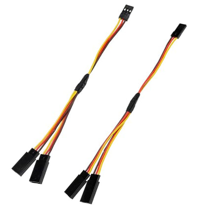 20Pcs Servo Extension Cable and Y Harness Splitter for RC Airplane Car Drone, Compatible with JR Futaba Spektrum (1.97nch /5.9-Inch)