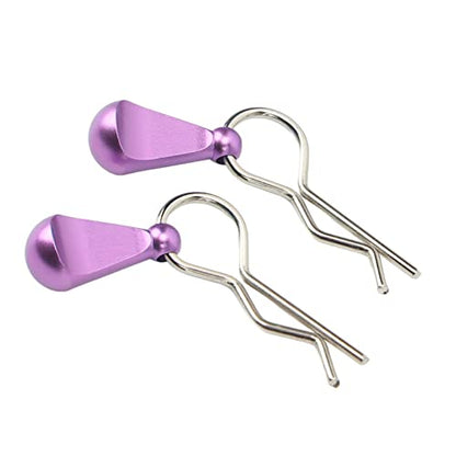 Alomejor 1/10 Body Clips Pull Tabs, RC Car Body Clips Pull Tabs Easy Installation High Strength Metal for 1/8 Remote Control Car (Purple)