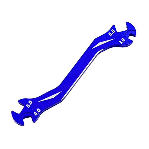 POCREATION Remote Control Car Model Tool, Alloy Spanner, 4 in 1 Multi Turnbuckle Wrench for 1/10 RC Cars, Portable Maintenance Tool (Blue) - color: Blue