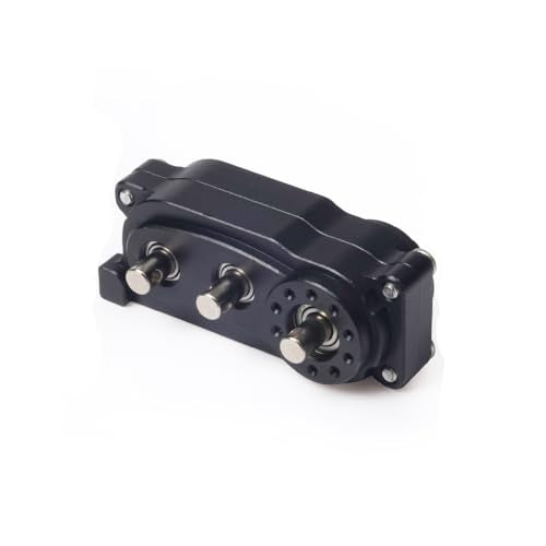 Metal Transfer Case with Reverse Shaft for 1/10 RC Crawler Axial SCX10 Chassis DIY Prefixal Planetary Gear Transmission Upgrade (Black)