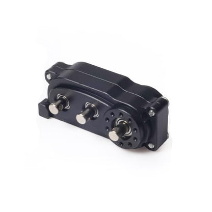 Metal Transfer Case with Reverse Shaft for 1/10 RC Crawler Axial SCX10 Chassis DIY Prefixal Planetary Gear Transmission Upgrade (Black)