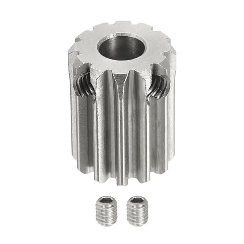 uxcell 1 Mod 12T Spur Gear 5mm Bore, 304 Stainless Steel Pinion Gear, 20°Pressure Angle, for Spur Rack and RC Model Car or Motor DIY - size: 1 Mod 12T, 5mm