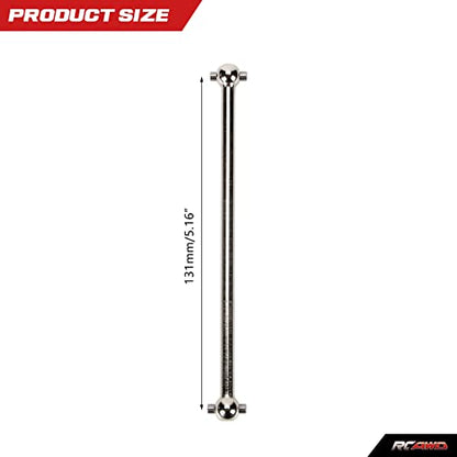 RCAWD Front Center Dogbone for 1/10 Losi lasernut U4 & Tenacity T & Tenacity TT PRO & Tenacity DB & Tenacity SCT Upgrades, 131mm Driveshaft #45 Steel Parts for #LOS232033 Silver - color: Silver