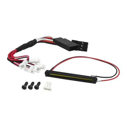 RC Car LED Head Lights Bar for Axial SCX30 1/30 Jeep Wrangler, 7-Light Roof Light Kit with Wiring Harness (White Light Bar) - color: White Light Bar