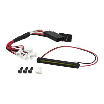 RC Car LED Head Lights Bar for Axial SCX30 1/30 Jeep Wrangler, 7-Light Roof Light Kit with Wiring Harness (White Light Bar) - color: White Light Bar