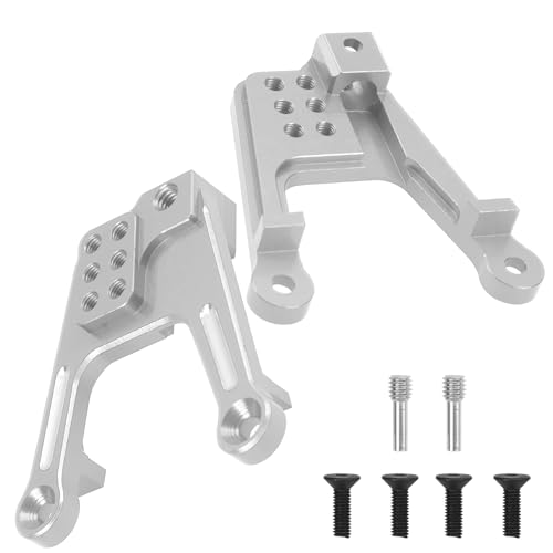 ShareGoo 4PCS Aluminum Front Rear Shock Tower Shock Hoops Bracket Mount Compatible with Axial SCX10 II 90046 90047 1/10 Scale Crawler Upgrade Part (Silver) - color: Silver