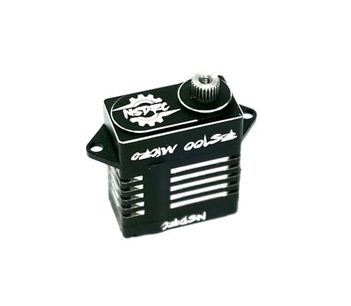 NSDRC RS100 High Torque Micro Servo for SCX24 Servo, TRX4M Servo - Premium Black CNC Aluminum, 5V - 8.4V - 1/24 & 1/18 Scale RC Cars Electronics, Water Resistant (RS100 - Micro SERVO)