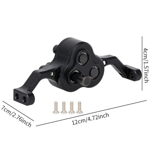 harayaa Model Car Transfer Case RC Rock Aluminum Alloy Car Gearbox Chassis Assembly Adjustable Carrier Bearing Metal Lightweight Crawler Replacement Suitable, Black - color: Black