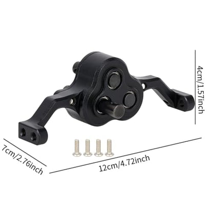 harayaa Model Car Transfer Case RC Rock Aluminum Alloy Car Gearbox Chassis Assembly Adjustable Carrier Bearing Metal Lightweight Crawler Replacement Suitable, Black - color: Black