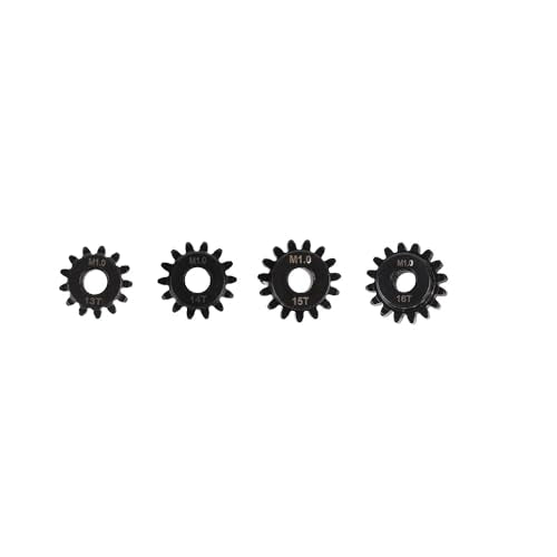 Hardened Steel Upgrade Pinion Gear Set: 13T 14T 15T 16T fit 5mm RC Motor Shaft (Work with Steel Spur Gears) for RC Vehicles, Set of 4