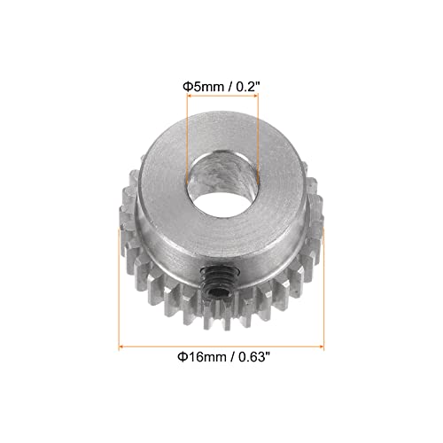 HARFINGTON Pinion Gear 5mm Bore 30T Mod 0.5 Stainless Steel Spur Diff Differential Motor Gear RC Car Replacement Parts - style: 30T