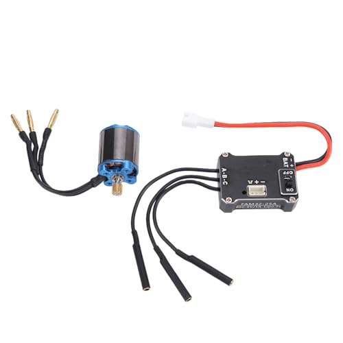 RiToEasysports Brushless Motor and ESC Combo, Aluminum Alloy FOC Sensorless RC Crawler Motor Set 5000KV 25A, Low Speed Linear Control 1 30 RC Crawler Truck Drivers