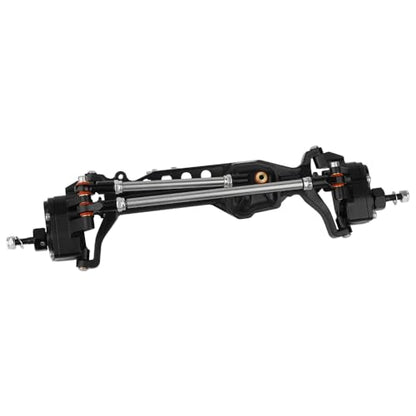 CNC Metal Front and Rear Portal Axles for 1/10 RC Crawler Car Axial SCX10 III AXI03006 AXI03007 Wrangler JL AR45 Axle Upgrade Part (Black) - color: Black