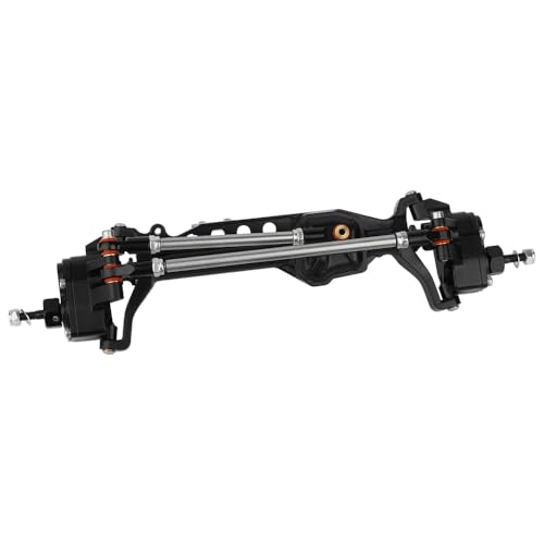 CNC Metal Front and Rear Portal Axles for 1/10 RC Crawler Car Axial SCX10 III AXI03006 AXI03007 Wrangler JL AR45 Axle Upgrade Part (Black) - color: Black