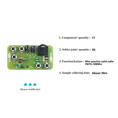 Soldering Practice Kit DIY Stereo Radio Plug-in Circuit Kit Learn Soldering Kit for Beginners - style: DJJ003