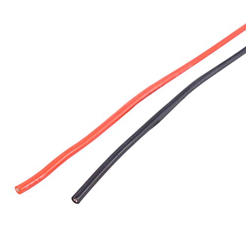 Replacement Part For 2M Silicone Cable 18AWG Flexible Cable Cord Tinned Copper Stranded Wire (1 Meter Red + 1 Meter Black) RC Model Cars Parts
