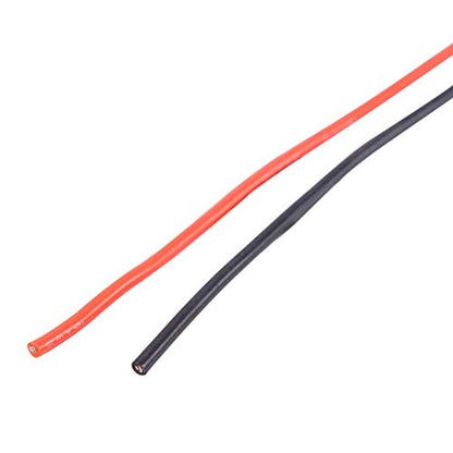 Replacement Part For 2M Silicone Cable 18AWG Flexible Cable Cord Tinned Copper Stranded Wire (1 Meter Red + 1 Meter Black) RC Model Cars Parts