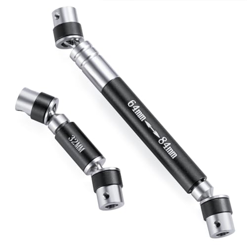 RCLIONS Stainless Steel RC Drive Shaft 32+64mm Driveshaft Upgrade for 1/24th AXIAL SCX24 AXI90081 Deadbolt AXI00004 4WD Rock Crawler Car Parts (Black) - color: Black