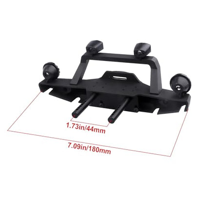 1/10 RC Crawler Metal Front Bumper Set with Winch & 5mm White LED Lights, Compatible with TRX-4, Axial SCX10 II 90046 / SCX10 III AXI03007, Redcat Gen 7 - style: Front Bumper
