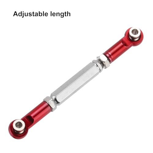 MECCANIXITY Adjustable Turnbuckles Camber Link Linkages Aluminum Alloy RC Car Steering Pull Rod Servo Linkages Tie Rod for 2WD 1/10 RC Car Crawler（Red） - color: Red
