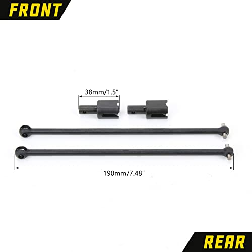 RCAWD for 1/5 ARRMA Kraton & Outcast 8S Driveshaft, 182mm Dogbone (6mm Bold)& Diff Outdrive &4mm Pin Upgrades, Hopups Parts for#ARA310926#ARA31091 Black