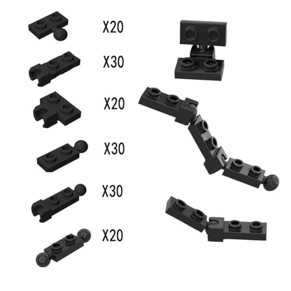 150 Piece Ball Joints Classic Building, 6 Sizes Ball End and Friction End Socket on Ends Compatible with Lego Parts and Pieces