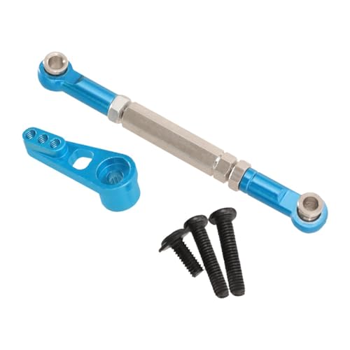 harayaa RC Car Steering Rod Adjustable Pull Rod Linkages Servo Linkage Rod Metal Front Rear Aluminum Alloy Upgrade Part for 1/10 RC Truck Accessories Suitable, Blue - color: Blue