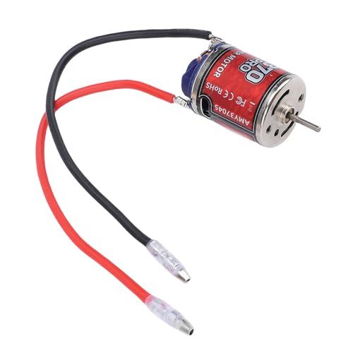 RC Brushed Motor, 45T 370 Stainless Steel High Torsion Copper DC Motor with 2 Way Bearing for Losi, Two Way for RC Car Boat