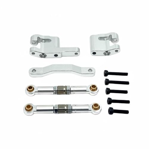 Vehicle Steering Rod Rc Steering Rod Tie Rod Turnbuckle Link Aluminum Metal Adjustable Design Improved Handling Control Suitable for 1 18 18208 Model Rc Practice Driving Backyard Runs, Silver - color: Silver