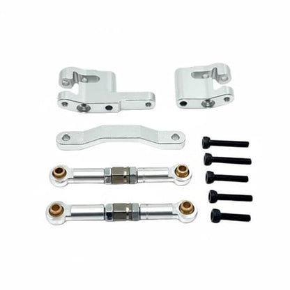 Vehicle Steering Rod Rc Steering Rod Tie Rod Turnbuckle Link Aluminum Metal Adjustable Design Improved Handling Control Suitable for 1 18 18208 Model Rc Practice Driving Backyard Runs, Silver - color: Silver