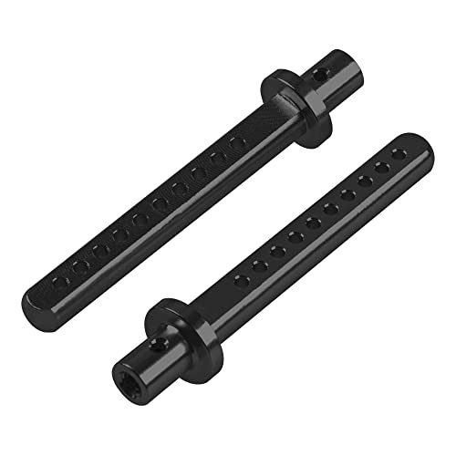 4Pcs Aluminum Alloy RC Car Body Posts Mount Holder Column 49.5mm Compatible with Axial SCX10 90046 90047 RC4WD D90 1/10 RC Rock Crawler (Black) - color: Black