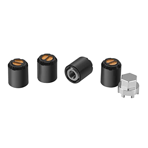 DJX 4PCS Aluminum M2.5 Wheel Nut Center Cap Locking Hubs for TRX-4M TRX4M Etc 1/18 RC Crawler Car (Black and Gold) - color: Black&gold