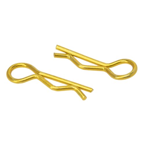 MEUS RACING 100pcs Aluminum R-Clips Body Clips Buckles for 1/18 1/16 1/24 RC Model Car Upgrade Parts Accessories (Yellow) - color: Yellow