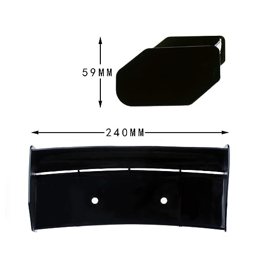 FLMLF Nylon Crash-Proof Rear Wing Set Tail Wing Spoiler Black | for 1/5 Scale Rc Car HPI ROFUN BAHA ROVAN KM BAJA 5B SS Buggy Truck Parts