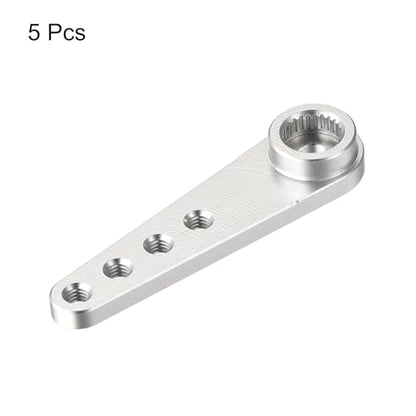 MECCANIXITY 5 Pcs Aluminum Servo Horn Long 25T Steering Arm 37mm Length Silver Suitable for DIY RC Car/Boat/AirplanesBoat Model Accessories - color: Silver