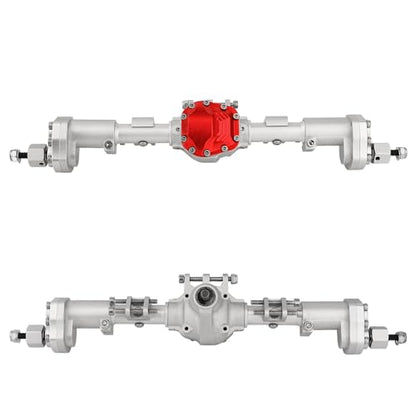 CNC Anodized Complete Front & Rear Portal Axle for 1/10 RC Crawler Car Axial SCX10 II Deadbolt 90046 90047 SCX10 90028 90027 Metal Upgrade Parts (Silver) - color: Silver