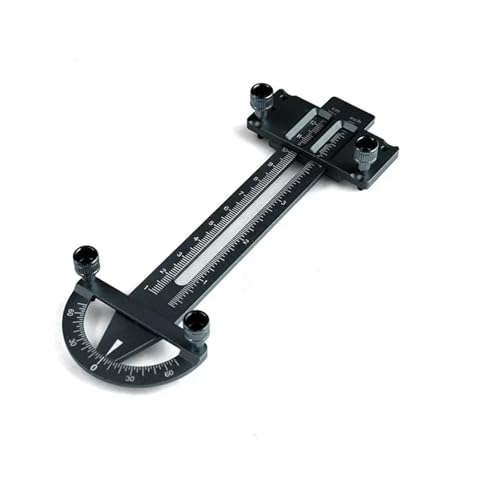 RC Road Car 3 in 1 Height Gauge Ruler Aluminum Wheel Set for Up Tool Chassis Camber Ride Dip Angle Suspension Simple Toy Parts RC Car Repair Kit - color: Black
