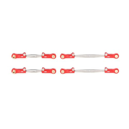 LCX Racing 1/10 RC Crawler Car Stainless Steel Suspension Front Steering Link Set Rear Link Set 4pcs for RC Truck Arrma Fury, Upgrades Parts Accessories (Red) - color: Red