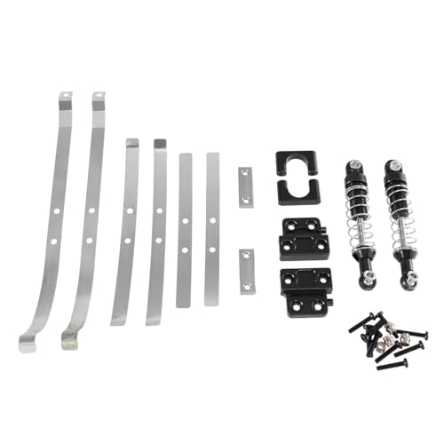 Compatible with MN78 for MN82 1/12 RC Car Parts Accessories Metal Rear Axle Fixing Parts Rear Shock Absorber for Spring Strip RC Assortment(Black) - color: Black