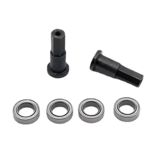 RC Car Upgrade Part for Wpl D12 1/10 5Mm Metal Combiner Wheel Hub Hex Adapter with Bearing Rc Truck Car Upgrade Accessories Parts(Black) - size: Black