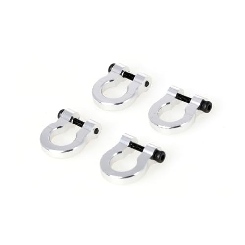 LCX 1/10th RC Crawler Car 4PCS Aluminum Bumper Tow Shackle Set for TRX4 TRX6 SCX10 II SCX10 III SCX10 PRO Gen7 Gen8 Gen9, Upgrades Parts Accessories (Silver - CNC) - color: Silver - Cnc