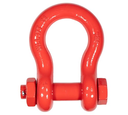 Mytee Products 1-1/2" Anchor Shackle Forged Carbon Steel w/Safety Screw Pin Load Limit 34,000 lbs, Double Rust Protection Heavy Duty D Ring Bolt Type Shackle for Towing, Rigging & Vehicle Recovery - color: 1 - Pack, size: 1-1/2" (17 Ton WLL), style: Bolt