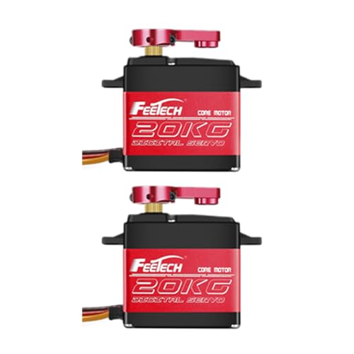 2Pack 20KG High Torque RC Servo, Servo Motor 7.4V Waterproof Digital Servo High Torque Full Metal Gear, Aluminum Case, Control Angle 180° for 1/8 1/10 RC Cars, TRAXXS x4, Baja, RC4WD, GTR and More