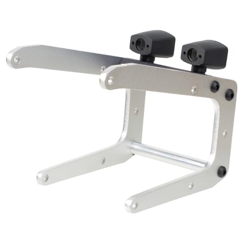 RC Car Aluminum Front Bumper w/Lighting for Tamiya Bullhead ClodBuster 4x4x4 Monster Truck Car Upgrade Parts (Silver) - color: Silver