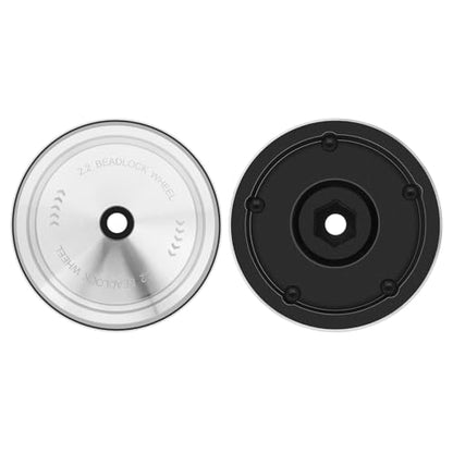 2.2" Heavy Beadlock Wheels, 9mm Offset for TRX4 SCX10 | Vintage Style Aluminum Beadlock Wheels Hubs for 1/10 RC Crawler VS4-10 Gen7/8 Upgrades