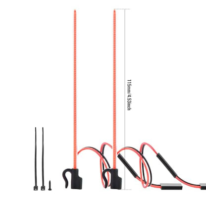 2PCS LED RC Whip Antenna Lights Cuttable Flexible for RC Car/Boat, R | Cuttable Flexible, Easy Plug-and-Play RC Glow Antenna, Water-Resistant - color: Red Light